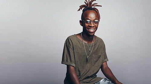 Smiling african man with dreadlocks