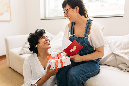 Happy couple celebrating Valentine's Day
