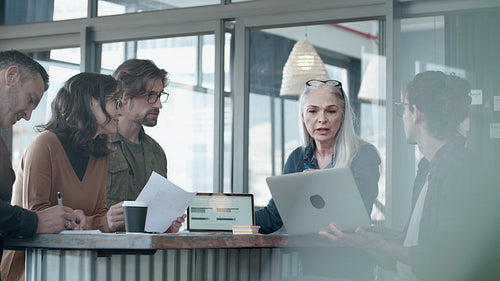 Business team brainstorming new ideas in meeting