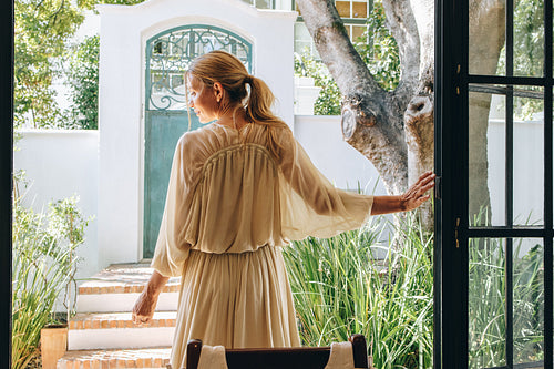 Enjoying a sunny afternoon at a hotel