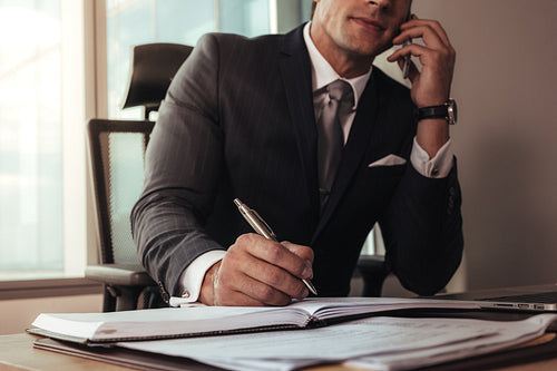 Businessman working at his desk