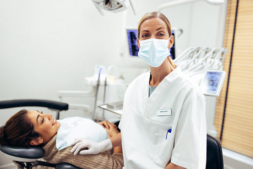 Portrait of a female dentist in her clinic