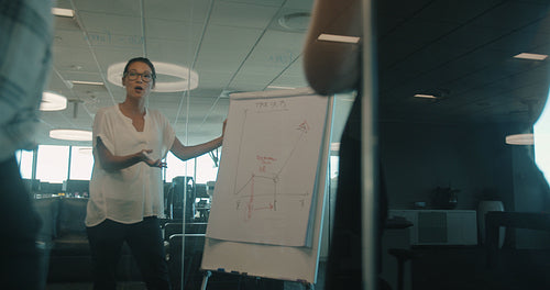 Businesswoman presenting her ideas to colleagues