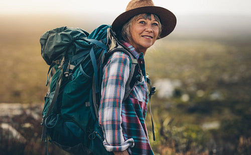 Portrait of a woman hiker