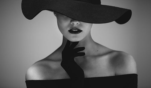 Elegant woman in retro look