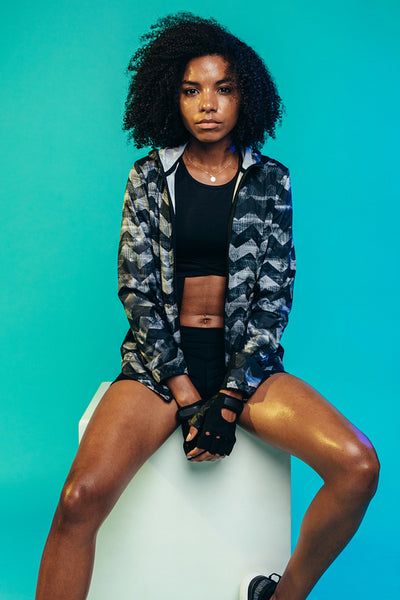 Woman relaxing after fitness training