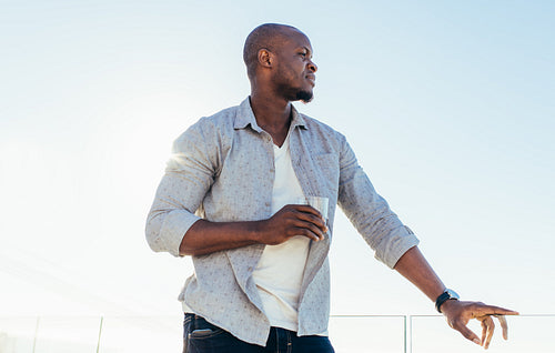 Man holding a glass of wine