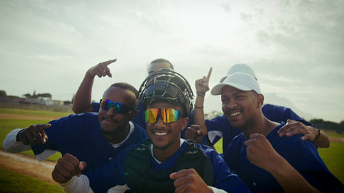 Baseball team celebrates success and victory