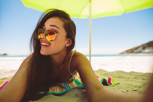 Woman enjoying vacation at the beach