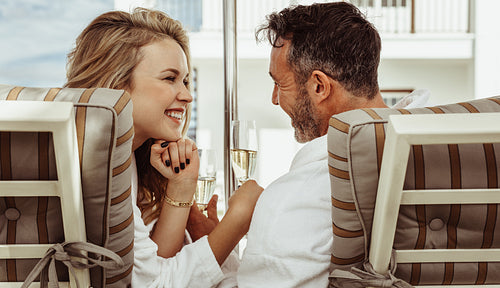 Romantic couple spending time together