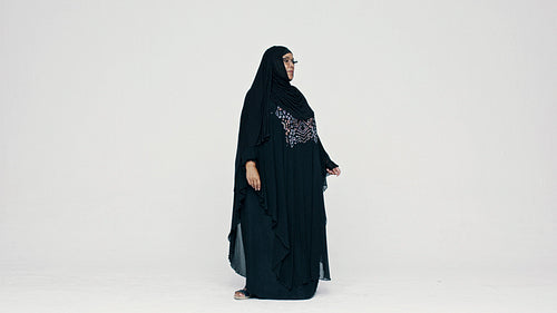  Islamic woman in hijab dancing