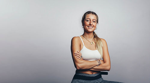 Fitness woman in workout clothes