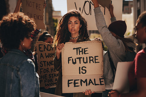 Females protesting for their rights