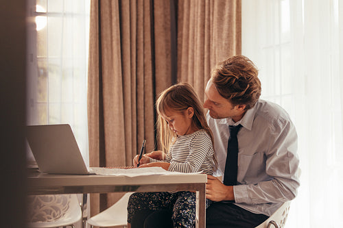 Father and daughter spending time together