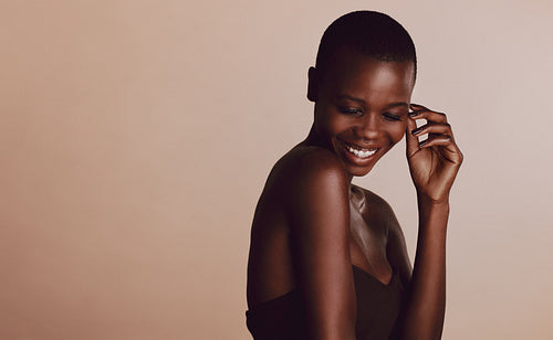 African female model posing in studio