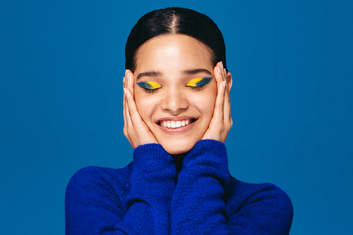 Self-love for this gorgeous woman in makeup