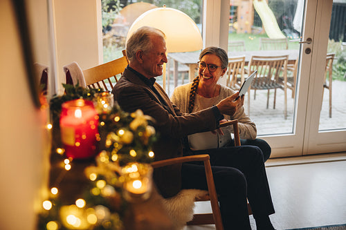 Video calling family during Christmas holidays