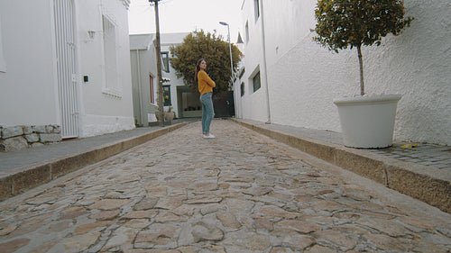 Pretty woman wearing trendy casuals