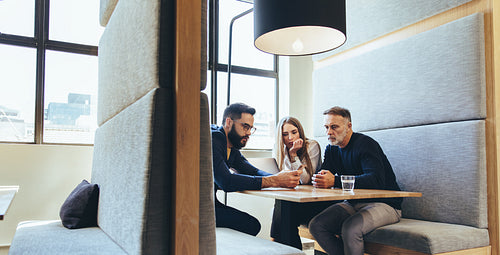 Business colleagues having an important discussion