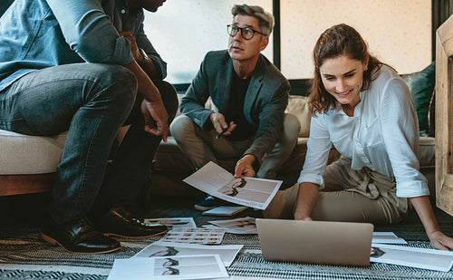 Team of creative professionals discussing new project