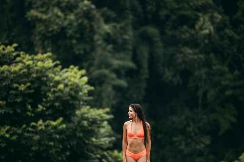 Attractive young woman in bikini