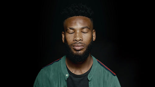  Stylish african guy with eyes closed