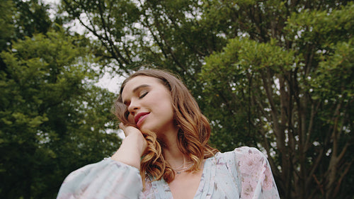 Beautiful woman enjoying being in the nature