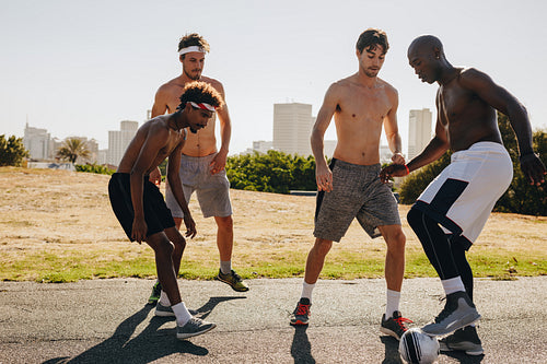 Men playing football
