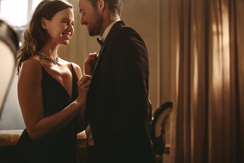 Romantic couple dancing at a gala night