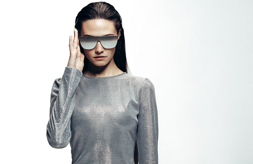 Trendy fashion portrait of a woman