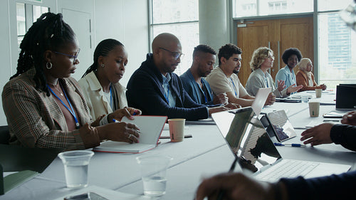 Focused delegates at an important meeting