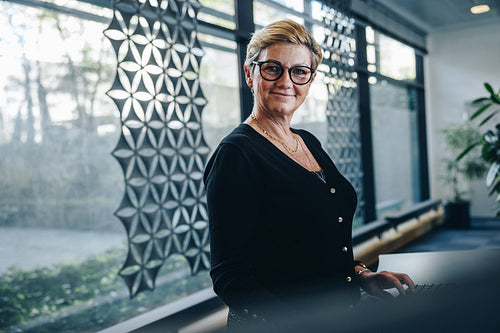 Senior business professional at work