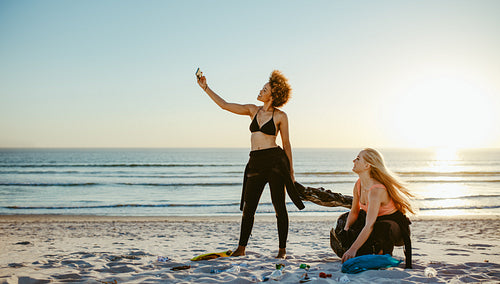 Selfie during beach cleaning