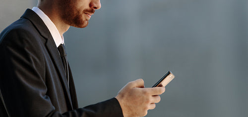 Businessman using mobile phone