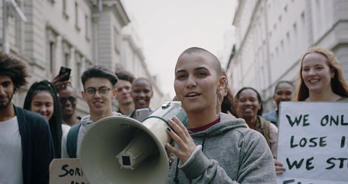 Civil rights protest in the city