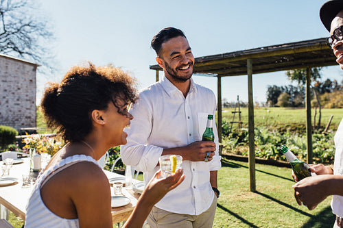 Friends enjoying party in garden