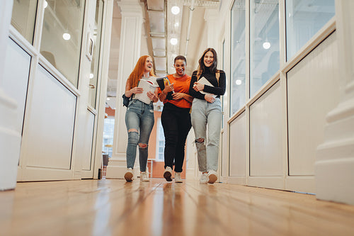 College students after lecture