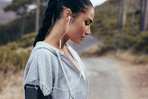 Woman relaxing after exercise