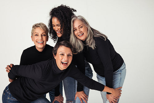 Positive woman of diverse ages.