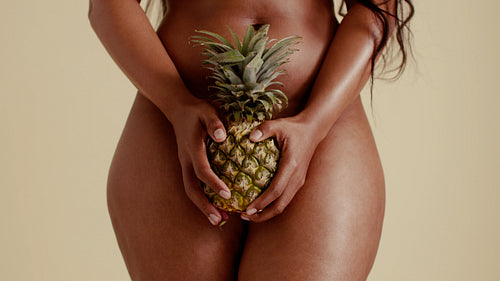 Sensual black woman promoting sexual wellness and female pleasure