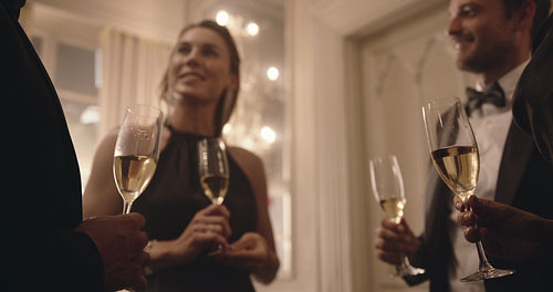 Socialite making a toast at party