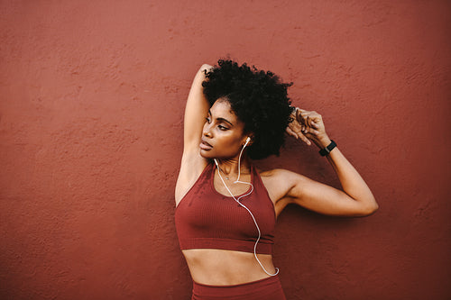Female taking a rest after training session