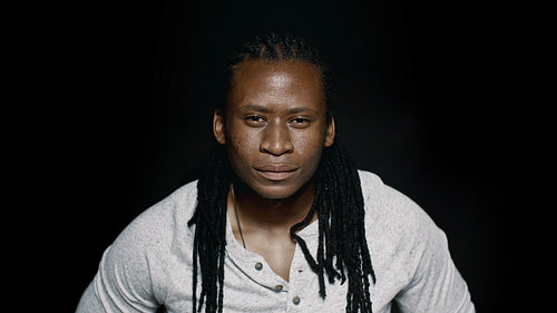 Happy african man with dreadlocks