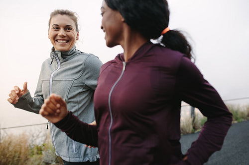 Fitness women running in the morning