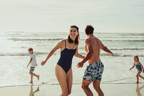 Family having a great time on summer vacation