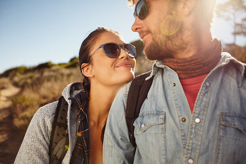 Enjoying each other's company on a hike
