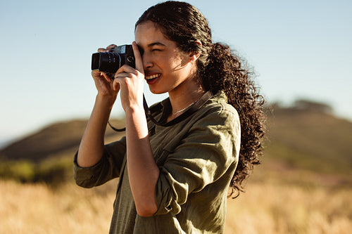 Portrait of a woman photographer