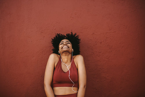 Fitness woman smiling