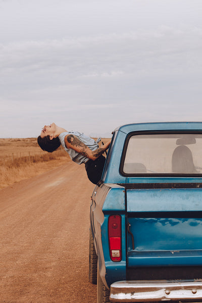 Happy woman on travel vacation