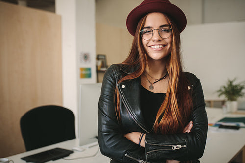Portrait of a creative businesswoman standing in office